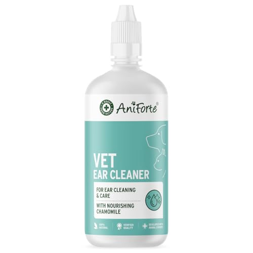 AniForte Ear Cleaner 250ml for Dogs, Cats & Horses - 100% Natual, Stop Itching, Head Shaking & Smell, For Dogs With Wax, Itching & Ear Odour, Quick Results with Chamomile