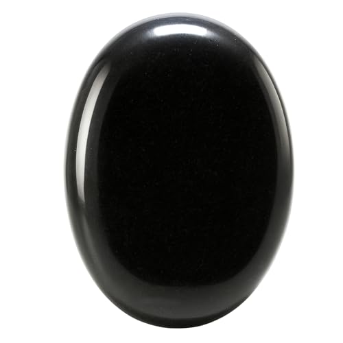 Image of Crystal Heaven Black Agate Crystal Palm Pebbles Stones For Anxiety Stress Relief Massage - Aaa Grade Original Healing Gemstone Agate Palm Stone For Yoga Meditation Spiritual Reiki Feng Shui