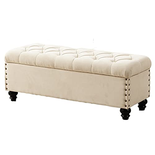 Pouf rectangulaire en lin avec coffre pour optimiser les petits espaces encombrés