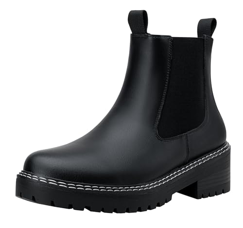 Jeossy Women's 9605 Chelsea Ankle Boots Slip on Short Booties