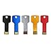 KINMIN Key Shaped USB Flash Drive Pack – 5PCS Bulk Thumb Drive, 128MB Mixed Colors, Portable Metal Memory Stick for Storage, Sharing, Office & Gifts