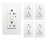 [5 Pack] SECKATECH 20 Amp 125 Volt Tamper-Resistant GFCI Wall Outlet Receptacle with 10 Free Wall Plates. The Product Details in the Description-ETL Listed,White
