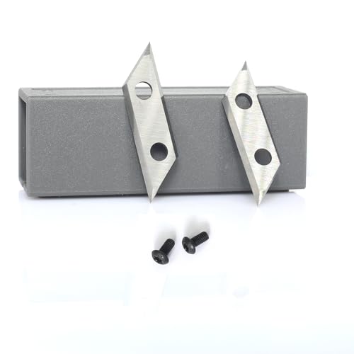 Sinoprotools Wendeplatten Wendemesser,35.5X9X1.5mm 4-Schneidkanten 2 Stück Ersatzklingen,für Wendeplatten Winkel 90° V-Nutfräser(als Ersatz), Austauschbare Hartmetall-Wendemesser, für Holzfräser