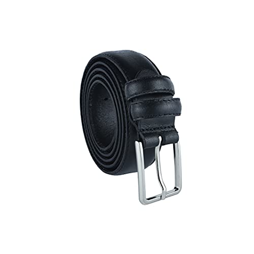 Conte Massimo Cinturón de Hombre de Piel Auténtica con Costuras, Ajustable, Ancho 3,5 cm