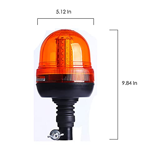 VGETTING 60 LED Rotating Flashing Amber Beacon Light, Flexible Mount Strobe Lamp with Plug Base Tractor Emergency Warning Light for Forklift Truck Tractor UTV by VGETTING - Image 2