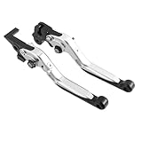 折りたたみ式クラッチレバー 伸縮式ブレーキレバー ハンドルセット適応モトグッツィ V7 クラシック/ストルネロ/トロフェオ 2008-2021用 V9ボバー/ローマー/スポーツ 2016-2020用 (銀)