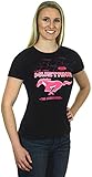 JH Design Women's Ford Mustang Collage T-Shirt a Short Sleeve Crew Neck Shirt (3X, CLG4-black/pink)