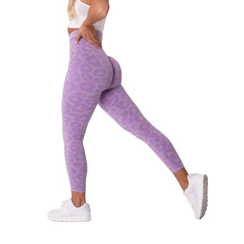 Pantalon de yoga anti-frottement sans coutures imprimé léopard hiver