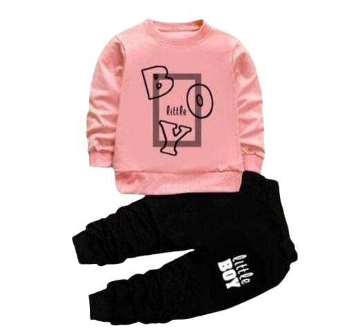 Image of Kids Boy Printed Cotton Blend Full Sleeves Top & Bottom Set