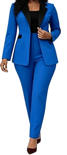 LOVESHOOT Women Blazer Two Piece Outfits Sets Dressy Casual Elastic
