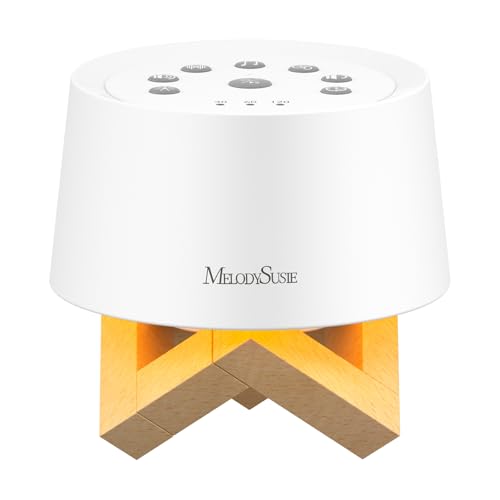 MelodySusie Sound Machine with Night Light & Rechargeable White Noise Machine with 31 Soothing Sounds for Baby Adults | Portable Sound Therapy with Warm Light & 4 Timer | Ideal for Travel & Nursery
