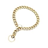 JOINPAYA Collar Dorado para Perros Pequeño S 35 Cm, Cadena Decorativa para Mascotas, Accesorio Cómodo y Liviano para Fiestas y Uso Diario