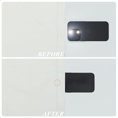 Image of 100% Blackout Linen Textured Curtains for Bedroom Full Light Blocking Room Darkening Bronze Grommet Window Drapes Thermal Insulated Energy Efficient Home Decor 52x108 Ivory (2 Panels)