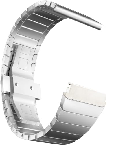 Bracelet en métal de 22mm à boucle papillon robuste pour montre connectée Samsung et Amazfit