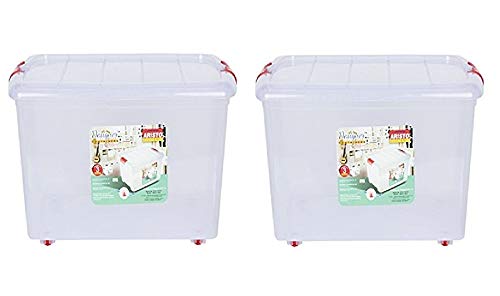 ARISTO Multipurpose Plastic Rectangular 25 Ltr Storage Box/Container - Pack of 2 (Transparent), standard, (45.5 x 34 x 26 cm) (B07HX1S72D) Amazon Price History, Amazon Price Tracker