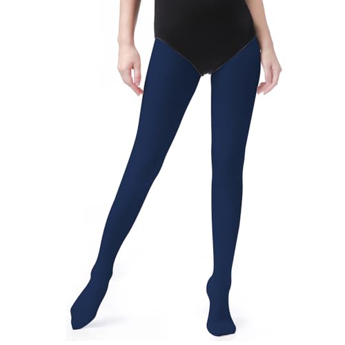 Image of UTTPLL Women's Run Resistant 80 Denier Tights Solid Color Dance Stockings Soft Semi Opaque Footed Pantyhose High Waist Tight