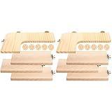 POPETPOP 2 Sets Hamster Jumping Platform Chinchilla Cage Accessories Wooden Shelf Brackets Woody Toy Parrot Rest Stand Wooden Hamster Toys Hamster Wood Platform Wooden Jumping Stand Perch