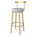 Muebles Modernos Taburetes de Bar Modernos, Taburete de Bar, sillas tapizadas con Patas de Metal Dorado, Altura 65/75 cm, Asiento de PU sin Brazos, Respaldo Medio para Cocina, cafetería, Bar, balcón