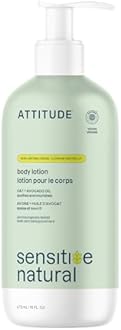 ATTITUDE Body Lotion for Sensitive Skin with Oat, EWG Verified, Dermatologically Tested, Vegan, Avocado Oil, 16 Fl Oz
