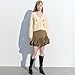 URBAN REVIVO Women Bubble Mini Skirts Balloon High Waist Ruffle Hem Summer Puffy Cute A-Line Sexy Y2K Skirt Brown, X-Large