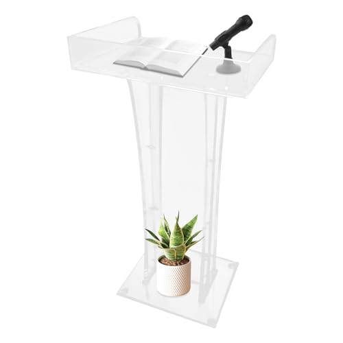 45.28 in Acrylic Podium Stand, Stand Up Clear Acrylic Podium, for Speech and Reception