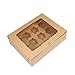 HOOTNEE Box Disposable Cake Container Paper Cups with Lids Donut Cupcakes Case Clear Cake 12 Compartment Baking Pan with Insert Cupcake Holder with Window Clear Container Mini Chocolate
