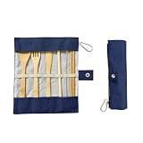 Gphudpzdl Bamboo Travel Utensil Set with Case, 6-Piece Reusable Cutlery Set, Spoon Fork Knife Chopsticks Straw and Brush, for Camping, Picnics, Office Lunches, Road Trips, and Outdoor Activities