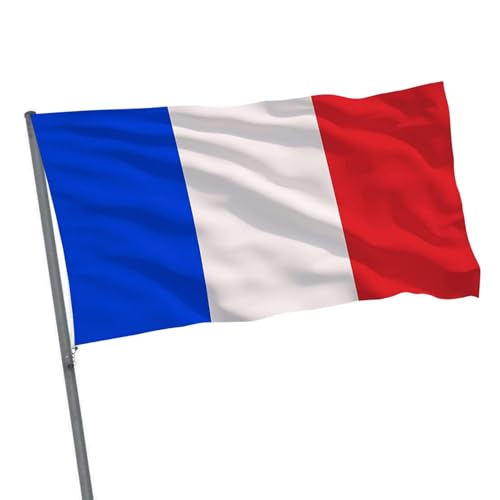 Bandera francesa | Bandera pequeña Francia | Bandera francesa 90x150cm | Bandera de Francia con ojales de latón | poliéster colores vivos para exteriores e interiores
