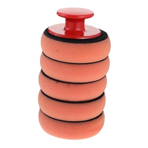 CHILDWEET 5 Piezas Herramienta De Pulido Esponjas Aplicador De Abrillantador De Coches Esponja De Cera De Coche Vacío con Esponja para Encerar Paraca De Coche Pulir Gel Abs Orange