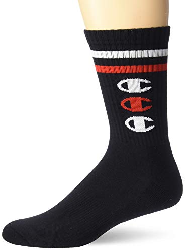 Champion LIFE Men's Repeat C Crew Sock, black, One Size