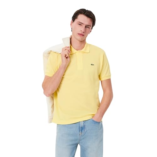 Image of Lacoste Original L.12.12 Petit Pique Cotton Polo Shirt Yellow