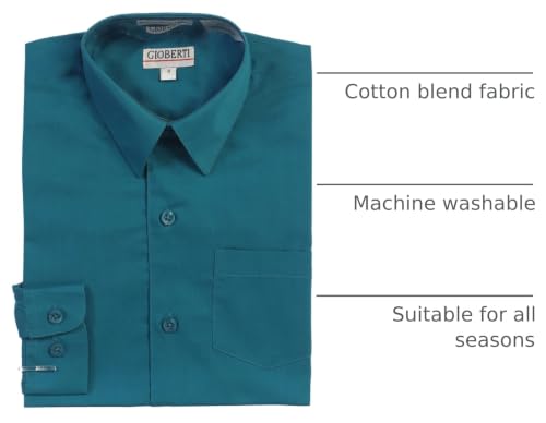 Image of Gioberti Boys Long Sleeve Solid Dress Shirt