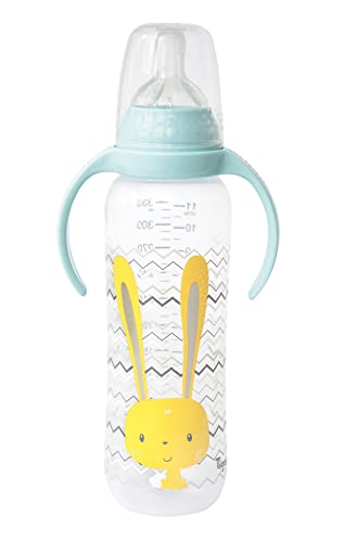 Tigex Air Control Biberon | +6 mois | 330 ml | Tétine en silicone | Anti-colique | Sans BPA | Lapin jaune