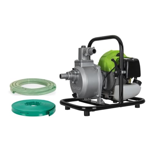 VITO - Pompe à Eau Thermique 43CC, 6500 L/h, Eaux usées et claires, Caves Regards, Kit tuyaux 10m Raccords Ø 50 mm