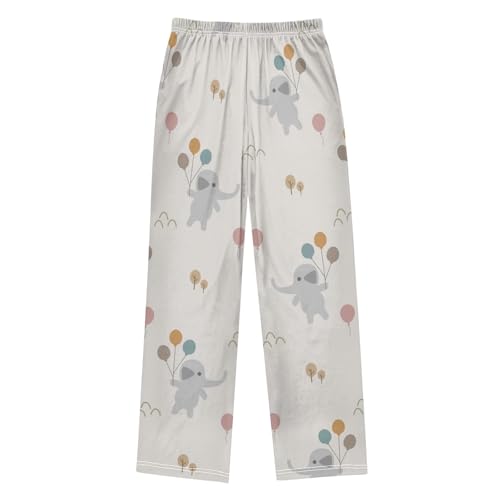 Elephant Balloon Boys Pants Boys Athletic Pants Long Pant for Boywith Pockets Wide-Leg Size 6-14Y2