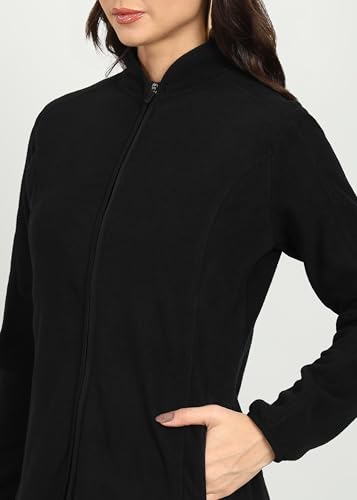Image of Alan Jones Clothing Women's Standing Collar Zipper Fleece Standard Length Jacket