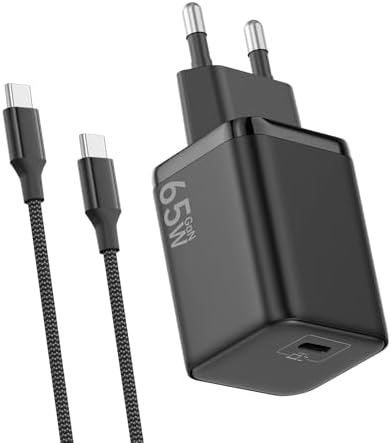 HYDOOD USB C Ladegerät 65W USB C Netzteil mit Ladekabel USB C 2M Schwarz | GaNII Technologie Schnellladegerät USB C für iPhone 18 Pro Max/17/16/15,für MacB00k Air/Pro,Galaxy S26/S2