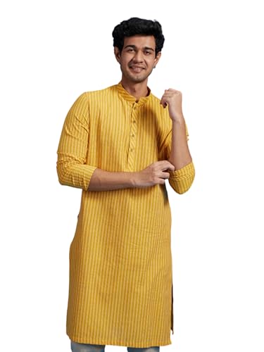 Image of DIWAS BY MANYAVAR Men's Cotton Striped Kurta (1pc)