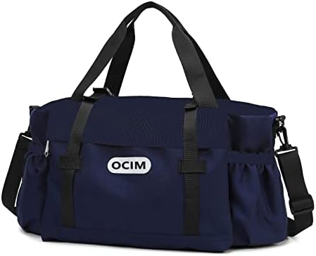 Sports Gym Tote Bag, Large Travel Duffel Luggage Bag, 21" Weekender Overnight Bag with Strap - Blue 1 Sports Gym Tote Bag, Large Travel Duffel Luggage Bag, 21" Weekender Overnight Bag with Strap - Blue