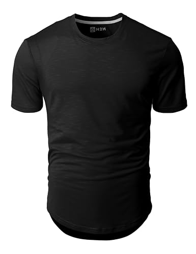 H2H Mens Casual T Shirt Long/Short Sleeve T Shirt Muscle Gym Workout Athletic Tee2