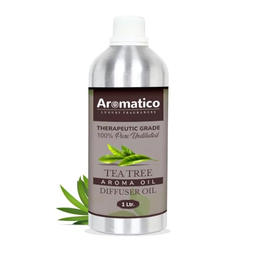Image of AROMATICO Tea Tree Diffuser Oil with Strong, Long-Lasting Aroma. Premium Aroma Oil for Homes, Offices & Showrooms. Aromatherapy, Diffusers, Air Purifiers, Vaporizers - 1 L (1000 ml)