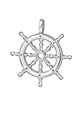 Silber Steuerrad-Anhänger Maritim 925 Silber Schiffsruder für Damen und Herren
