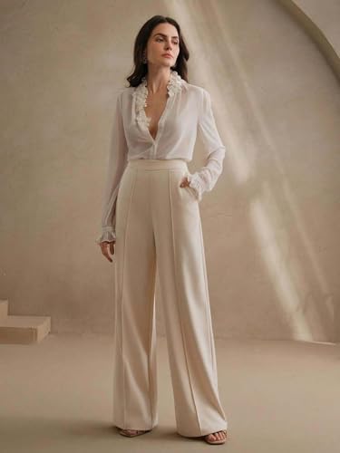 Image of KOTTY Women's Formal Wide Leg Pant Set with Tailored Fit for Office Wear, Casuals Styling, and Elegant Smart Casual Fashion