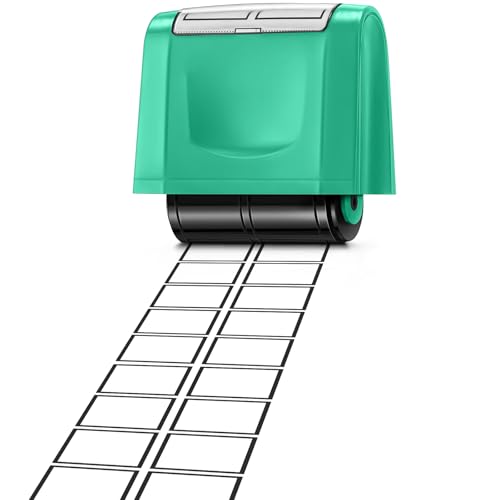 Nezyo Rolling Stamp 2 Squares Self Inking Black Ink Handwriting