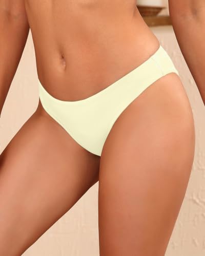 Image of Tempt Me Women Low Rise Bikini Bottoms - Moderate Coverage Bathing Suit Bottoms Low Waisted Swimsuit Bottoms Brief
