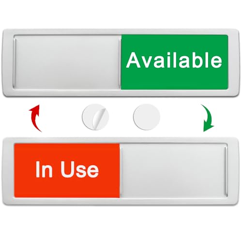 In Use Sign for Door, Bathroom in Use Signs Indicator for Home Office Restroom, Office Door, Wall, Window, Restaurants (Silver & Green)