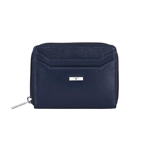 Image of URBAN FOREST Claire Aniline Blue Leather Wallet for Women