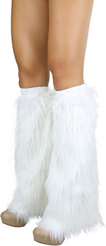 Image of ToBeInStyle Women's Faux Vibrant Fur Retro Daring 60' Inspired Ravewear Knee High Leg Warmers