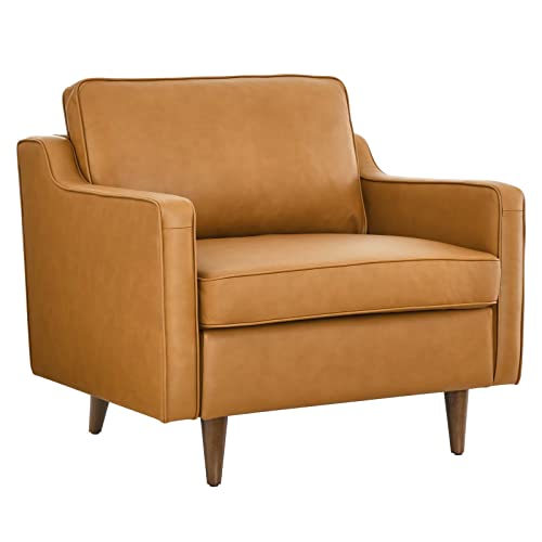 Modway Impart Upholstered Genuine Leather Armchair...