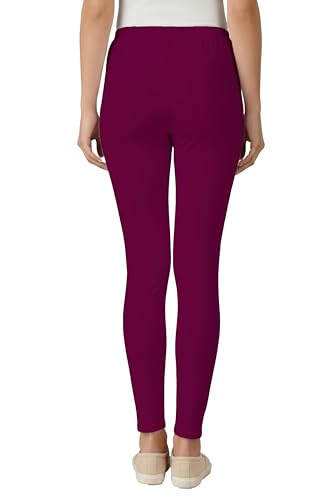 Image of Women's Cotton Lycra Ankle Length Leggings | Regular Rise, Soft 4 Way Stretch Fabric | Casual & Ethnic Wear